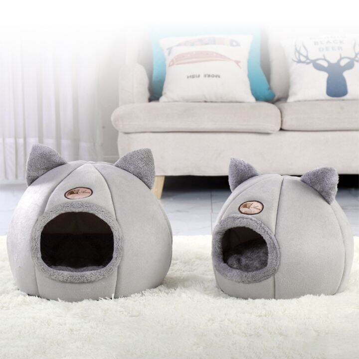 pets-baby-บ้านแมว-comfort-ที่อบอุ่นนอนหลับลึกในฤดูหนาวเบาะนอนน้องแมวตะกร้าเสื่อเต็นท์สัตว์เลี้ยงบ้านสุนัขเล็กถ้ำน่าอยู่ในร่ม