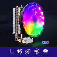 For COOLMOON 12CM CPU Cooler CPU Radiator Fan Desktop Computer Host Dual Copper Tube Vertical Fan 4PIN Silent Heat Pipe