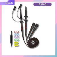 YESMILE 2pcs สีดำสีดำ เครื่องแสดงคลื่นกระแสไฟฟ้าของ P2100 100 MHz 100:1 หัววัดคลิป โพรบ Oscilloscope หัววัด