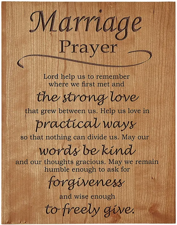 Marriage Prayer Farmhouse Wall Decor Rustic Wood Sign with ...