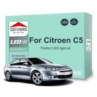 ชุดหลอดไฟเสริมไฟเก๋ง LED สำหรับ Citroen C5 I C5 II 2000-2013 2014 2015 2016 2017 Canbus แผนที่รถยนต์โดมลำต้นไม่มีข้อผิดพลาดไฟยานพาหนะ