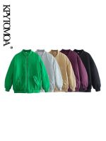 [COD] KPYTOMOA Fashion Loose Padded Bomber Jacket Coat Pleated Sleeves Front Female Outerwear