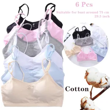 Teen Girls Underwear Soft Padded Cotton Soild Bra for Young Girls