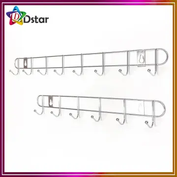 10PCS/SET) Stainless Steel S Hook Hanger Kitchen Cabinet Wardrobe Clothes Hooks  Hangers Size S M L