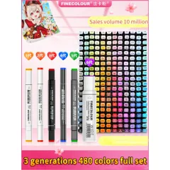 240 Colors FINECOLOUR EF103 Marker Full Set Brush Head Art Alcohol