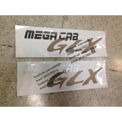 สติ๊กเกอร์ดั้งเดิม คำว่า MEGA CAB GLX ติดท้ายรถ MITSUBISHI STRADA sticker แต่งรถ ติดรถ มิตซูบิชิ mitsu มิตซู หายาก