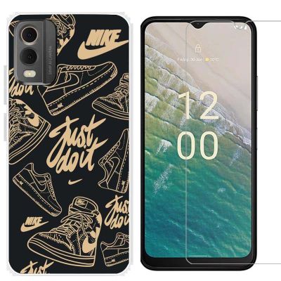 Fashion Phone Case Nokia C32 C22 Soft TPU DHL Cover With Tempered Glass Film