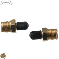 SHA6844204 2PCS ทองเหลืองเบิ้ล วาล์วเติมลม NPT 1/4" เครื่องอัดอากาศ ถังเติมน้ำ วาล์วชุบนิกเกิล หัวแปลงคู่ วาล์ว Schrader วาล์วถัง1/4" รถสำหรับรถ