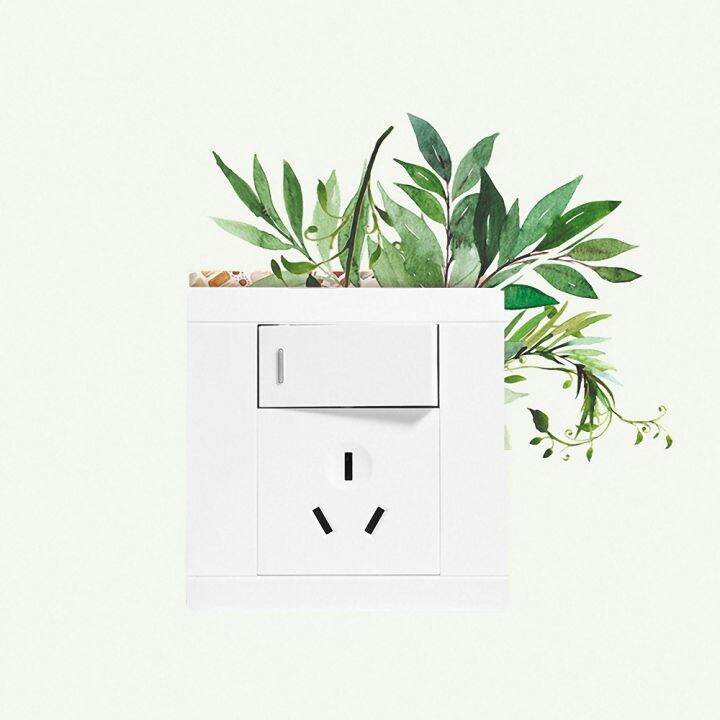 24-home-accessories-creative-green-plant-switch-สติ๊กเกอร์ติดผนังซ็อกเก็ตตกแต่ง-kawaii-สติ๊กเกอร์ติดผนังสติ๊กเกอร์สำหรับเฟอร์นิเจอร์ตกแต่งบ้าน