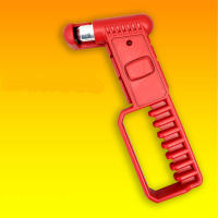 Car Bus Safety Red Hammer Life Saving Escape Emergency Hammer With Long Handle Seat Belt Cutter Window Glass Breaker Rescue Tool