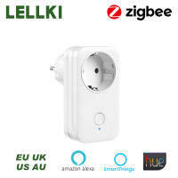 2021LELLKI Zigbee 3.0 Smart Socket EU White Wireless Control Switches Timer Plug 10A Works with Zigbee Hue SmartThings Echo plus 10A