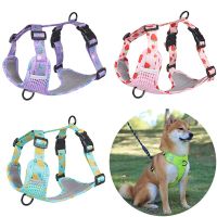 Adjustable Reflective Puppy Harness Vest Set Pet Dog Breathable Mesh Chest Strap for Chihuahua Teddy Bulldog Small Medium Dogs Collars