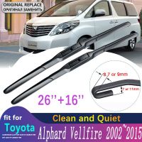 ไม้เช็ดรถใบมีดสำหรับ Toyota Alphard Vellfire 10 20 AH10 AH20 2002 ~ 2015กระจกที่ปัดน้ำฝนกระจกหน้าอุปกรณ์เสริมรถยนต์2009 2010