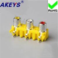 10 pcs AV3-8.4-18 concentric socket 6-foot RCA socket 3/3-hole PCB welded lotus socket yellow-white-red