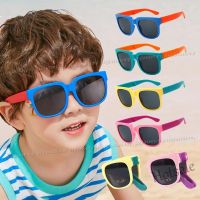 【hot sale】۞☊☏ D03 Retro Round Folding childrens sunglasses Boys and girls personality candy-colored sunglasses