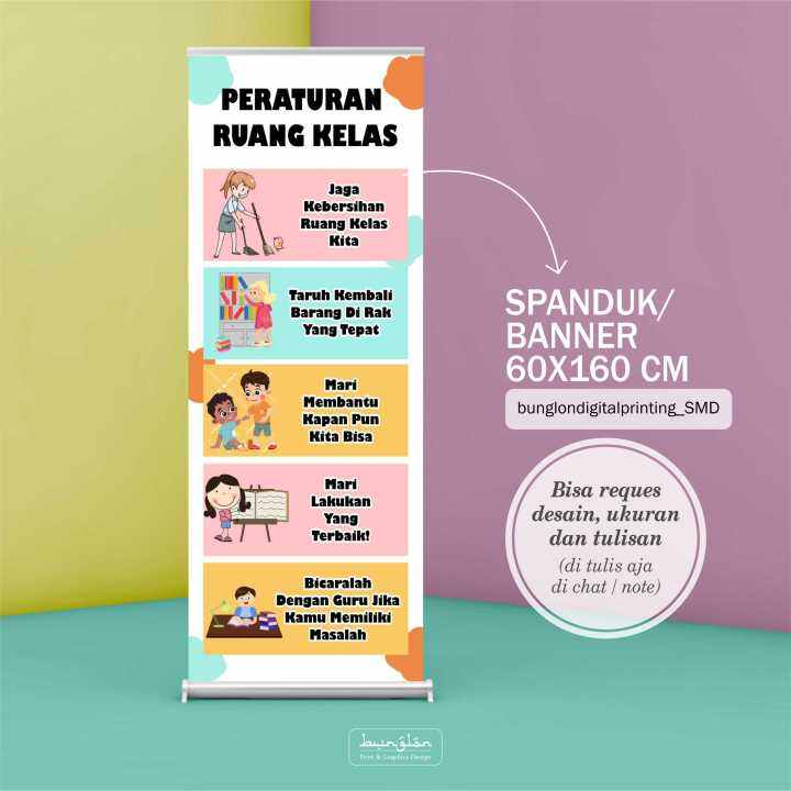 Spanduk, Banner Peraturan Ruang Kelas, Pedoman Ruang Kelas, Edukasi ...