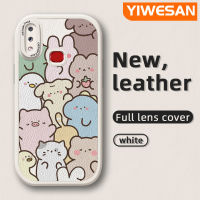 YIWESAN เคส M11 A11 M01s A10s ปลอกสำหรับ Samsung พร้อมเคสโทรศัพท์หนังนิ่มดีไซน์ใหม่ลูกแมวคลุมทั้งหมดปกป้องกล้องเคสนิ่มขอบสี