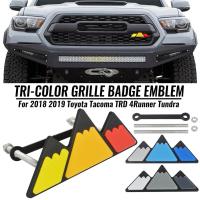 ใหม่ตราสัญลักษณ์กระจังหน้า3สีสำหรับที่ดึงประตูรถยนต์รุ่น TRD 4Runner ทุนดรา2018 2019กระจังหน้ารถสามสีอุปกรณ์เสริมป้ายอะคริลิค