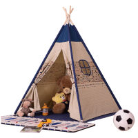 Toy Tents Teepee Camping Outdoor Tent Teepee Canop Indoor White Blue Play Kids Teepee Tent