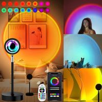 Smart Tuya USB Sunset Projector Lamp App Control Night Light Atmosphere Projection for Home Bedroom Background Wall Decoration Night Lights