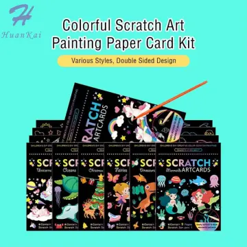 3pcs Kids' Rainbow Scratch Art Book, Diy Craft Toy Gift