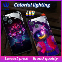 มก. แก้ว LED สำหรับเคสโทรศัพท์ iPhone 15pro 15อัลตร้า14Promax 14บวก13 13Pro 13Promax 12ProMax 11สำหรับไอโฟนเคส7Plus 8Plus XR XS X XSMAX 11ProMax 11pro 12 12pro 7 8หุ่นยนต์