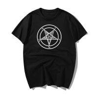 ผ้าฝ้ายแท้เสื้อยืดแขนสั้น พิมพ์ลายดาวห้าแฉก Gothic Occult Satan อเนกประสงค์ แฟชั่นสําหรับผู้ชาย 2023S-4XL  OX0H