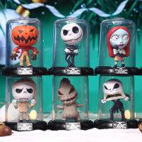 7.5cm Diseny Halloween The Nightmare Before Christmas Anime Figure Jack Skellington Dr. Finkelstein Sally Movable Blind Box Doll