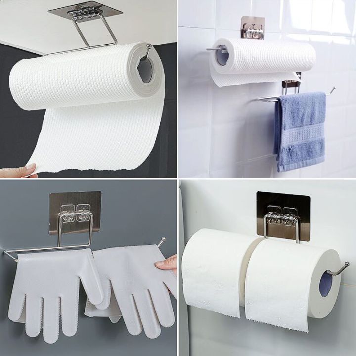 rag-towel-toilet-roll-paper-holder-self-adhesive-hanger-storage-rack-organizer-for-kitchen-bathroom-shelf-bar-home-appliance-bathroom-counter-storage