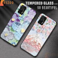 ภาพวาดสีน้ำมันดอกไม้ Realme GT Neo เคสโทรศัพท์ปลอกกระจกแข็งกันกระแทก1011