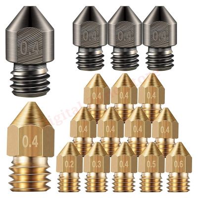 ₪۞❁ 15Pcs 3D Printer Hardened Steel Brass MK8 Nozzles 0.2 mm 0.3 mm 0.4 mm 0.5 mm 0.6 mm Compatible with Makerbot Ender 3