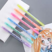 CHENYU 6pcsset Highlighter Pen Stationery Brush Markers Double Headed Fluorescent Marker Pen 6Colors Kawaii office supplies