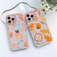 【เคสโทรศัพท์ Qiqi 】เคสโทรศัพท์ฤดูใบไม้ร่วงลายดอกไม้สำหรับ iPhone 14 13 12 11 Pro Max Mini X Xs XR 6 7 8 Plus SE 2020เคสโปร่งใส