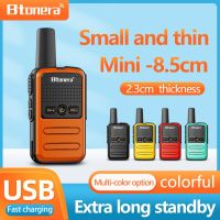 Btoera วิทยุสื่อสาร2ชิ้นเครื่องส่งรับวิทยุขนาดเล็ก PMR แบบพกพา446 PTT PTT Walkie-Talkies 5W 16CH UHF 400-470Mhz วิทยุพกพาสำหรับ