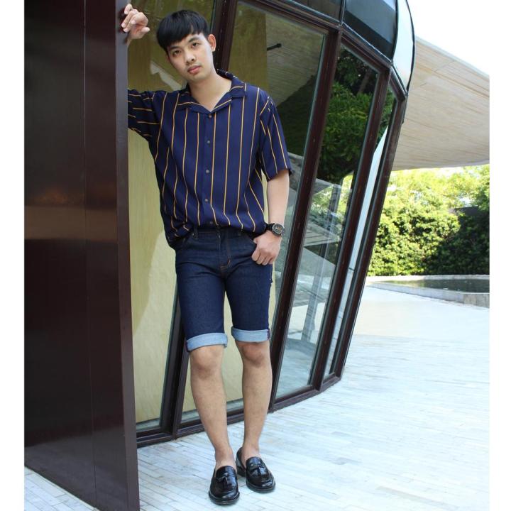 golden-zebra-jeans-กางเกงยีนส์ชายผ้ายืดขาสั้นสไตล์เกาหลี-เเฟชั่นคลายร้อน-sizeเอว28-40