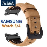 ☄▩ Quick Release Leather Strap for Samsung Galaxy Watch 5 44mm 40mm 5 Pro Watch 4 Classic 46mm Watchband 20mm