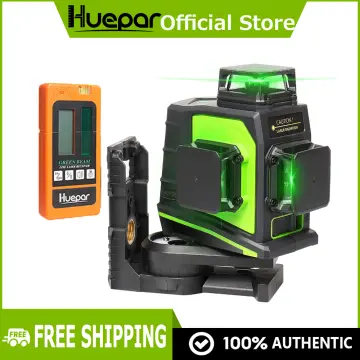Huepar 3D Self-Leveling Laser Level Green Beam 3 x 360° Cross Line Laser  Leveler Tools with Bluetooth & Li-ion Battery P03CG 