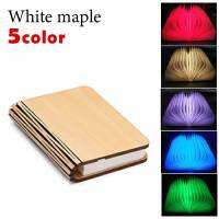 Portable 5 Colors 3D Creative LED Book Night Light Wooden 5V USB Rechargeable Magnetic Foldable Desk Table Lamp Home Decoration