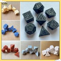 VJDA 7Pcs/set 7-Die Table Game ลูกเต๋า DND เรโทรกลวง D4 D6 D8 D10 D12 D20 ลูกเต๋าหลายด้าน หลายเหลี่ยมเพชรพลอย เกมปาร์ตี้ปาร์ตี้ ลูกเต๋าเกม TRPG DND