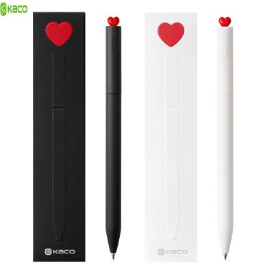 KACO Cute Love Refillable Ballpoint Gel Pens  0.5mm Black Ink Fine Point Signature Smooth Writing  Valentines Day Gift  Pen Pens
