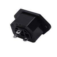 AC 250V 10A IEC 320 C13 Panel Mount Plug Connector Socket Black