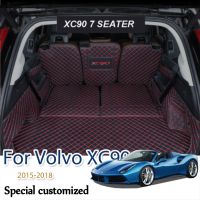 Leather Car Trunk Mat For Volvo XC90 2015 2016 2017 2018 Cargo Liner Accesorios Rugs Auto Alfombrillas Coche Tapetes Para Carro