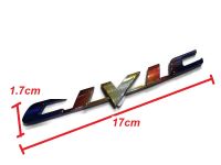 แผ่นป้าย LOGO สัญลักษณ์ Civic แต่งท้ายสีไทเทเงินขนาด 17  x 1.7 cm มีกาวสองหน้าแปะด้านหลังสามารถติดตั้งได้ทันที**มาร้านนี่จบในที่เดียว**