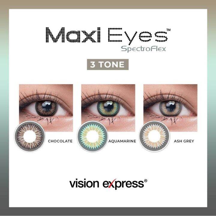Maxi Eyes 3 Tone Natural Color (Chocolate Ash Grey) Colored Contact