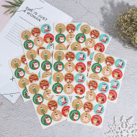 Rayua สติกเกอร์ของขวัญคริสต์มาส120pcs Merry Christmas round บรรจุภัณฑ์สติกเกอร์ฉลาก