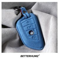 BETTERHUMZ Alcantara Car Key Case Cover For BMW X1 X3 X5 X6 Series 1 2 3 5 7 F15 F16 F20 F22 F30 F32 G30 Keychain Accessories