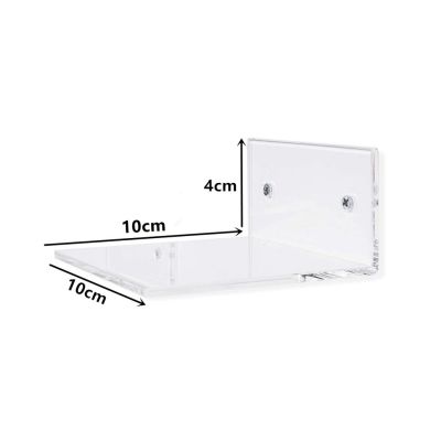 ◇ 2 Pieces Bathroom Small 10cm Clear Floating Wall Display Ledge Shelf for Bath Toiletries Household