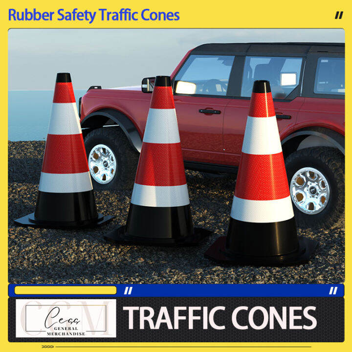 Road Safety Cones Traffic Cones Reflective Rubber Material Flexible and Lightweight Road Cone