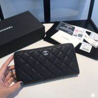 Hot ”2022CH50097 Original Premium Quality Ball Caviar LADIES Leather Money Long Zipper Wallet CLUTCH