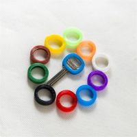 8pcs/16pcs Mixed Color Hollow Rubber Key Covers Multi Color Round Soft Silicone Keys Locks Cap Elastic Topper Keyring